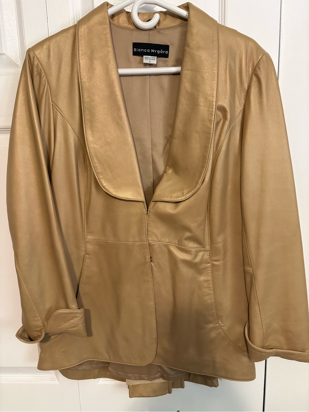 Byanca Nigard Gold Leather Jacket
